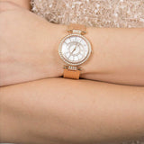 Guess Muse Quartz Silver Dial Rose Gold Steel Strap Watch For Women - W1008L3 Authentic Buy Shop Now