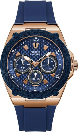 Guess Legacy Blue Dial Blue Silicone Strap Watch For Men - W1049G2 Authentic Buy Shop Now