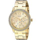 Guess Bedazzle Diamonds Gold Dial Gold Steel Strap Watch For Women - W1097L2 Authentic Buy Shop Now