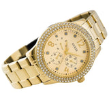 Guess Bedazzle Diamonds Gold Dial Gold Steel Strap Watch For Women - W1097L2 Authentic Buy Shop Now