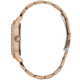 Guess Bedazzle Diamonds Silver Dial Rose Gold Steel Strap Watch For Women - W1097L3 Authentic Buy Shop Now