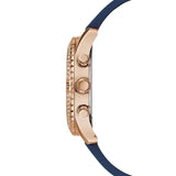 Guess Confetti Diamonds Gold Dial Blue Rubber Strap Watch For Women - W1098L6 Authentic Buy Shop Now