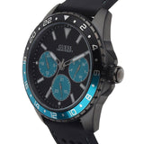 Guess Odyssey Quartz Black Dial Black Leather Strap Watch For Men - W1108G5 Authentic Buy Shop Now