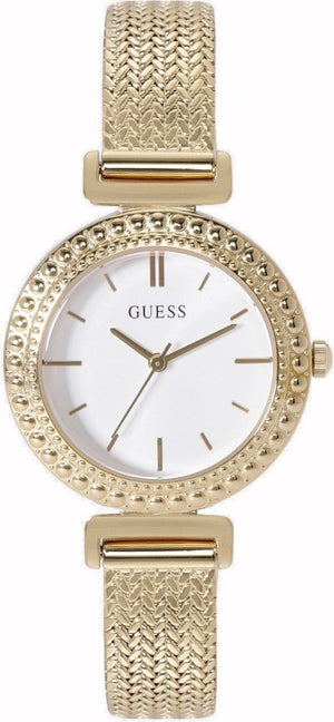 Guess Quartz White Dial Gold Steel Strap Watch For Women - W1152L2 Authentic Buy Shop Now
