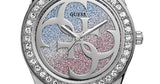 Guess G Twist Diamonds Silver Dial Silver Steel Strap Watch For Women - W1201L1 Authentic Buy Shop Now