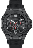 Guess Genesis Quartz Black Dial Black Silicone Strap Watch For Men - W1254G2 Authentic Buy Shop Now