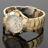 Guess Vista Diamonds Gold Dial Gold Steel Strap Watch for Women - W13573L1 Authentic Buy Shop Now