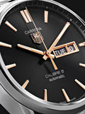 Tag Heuer Carrera Calibre 5 Automatic Black Dial Silver Steel Strap Watch for Men - WAR201C.BA0723 Authentic Buy Shop Now