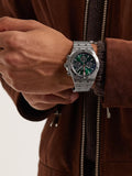 Breitling Chronomat B01 42 Green Dial Silver Steel Strap Watch for Men - AB0134101L1A1 Authentic Buy Shop Now