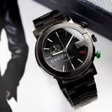Gucci G Chrono Black Dial Black Steel Strap Watch For Men - YA101331 Authentic Buy Shop Now
