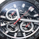 Tag Heuer Carrera Chronograph Steel & Ceramic Black Dial Black Rubber Strap Watch for Men - CBG2090.FT6145 Authentic Buy Shop Now