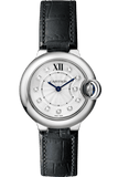 Cartier Ballon Bleu de Cartier Diamonds Silver Dial Black Leather Strap Watch for Women - W4BB0008 Authentic Buy Shop Now