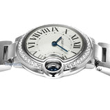Cartier Ballon Bleu De Cartier Diamonds White Dial Silver Steel Strap Watch for Women - W4BB0015 Authentic Buy Shop Now