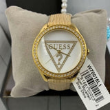 Guess Mini Triangle Quartz White Dial Gold Leather Strap Watch For Women - W70015l1 Authentic Buy Shop Now