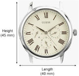 Guess Wafer Quartz White Dial Brown Leather Strap Watch For Men - W70016G2 Authentic Buy Shop Now
