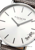 Coach Perry White Dial Grey Leather Strap Watch for Women - 14503155 Authentic Buy Shop Now