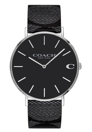 Coach Charles Black Dial Black Leather Strap Watch for Men - 14602157 Authentic Buy Shop Now