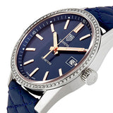 Tag Heuer Carrera Quartz Diamonds Blue Dial Blue Leather Strap Watch for Women - WAR1114.FC6391 Authentic Buy Shop Now