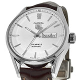 Tag Heuer Carrera Calibre 5 Automatic White Dial Brown Leather Strap Watch for Men - WAR201B.FC6291 Authentic Buy Shop Now