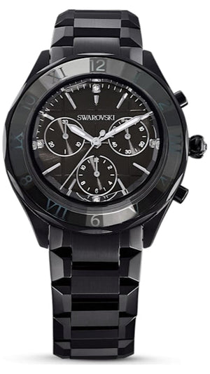 Swarovski Dextera Chronograph Black Dial Black Steel Strap Watch for Women - 5641393 Authentic Buy Shop Now
