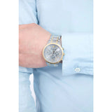 Emporio Armani Renato Chronograph Quartz Silver Dial Two Tone Steel Strap Watch For Men - AR11076 Authentic Buy Shop Now