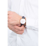 Emporio Armani Aviator Silver Dial Blue Leather Strap Watch For Men - AR11123 Authentic Buy Shop Now