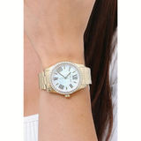 Michael Kors Lexington Mother of Pearl White Dial Gold Steel Strap Watch for Women - MK1079 Authentic Buy Shop Now