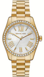 Michael Kors Lexington Mother of Pearl White Dial Gold Steel Strap Watch for Women - MK1079 Authentic Buy Shop Now