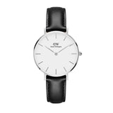 Daniel Wellington Classic Petite Sheffield White Dial Black Leather Strap Watch For Women - DW00100186 Authentic Buy Shop Now