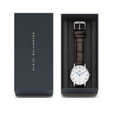 Daniel Wellington Dapper York Quartz White Dial Dark Brown Leather Strap Watch For Women - DW00100097 Authentic Buy Shop Now