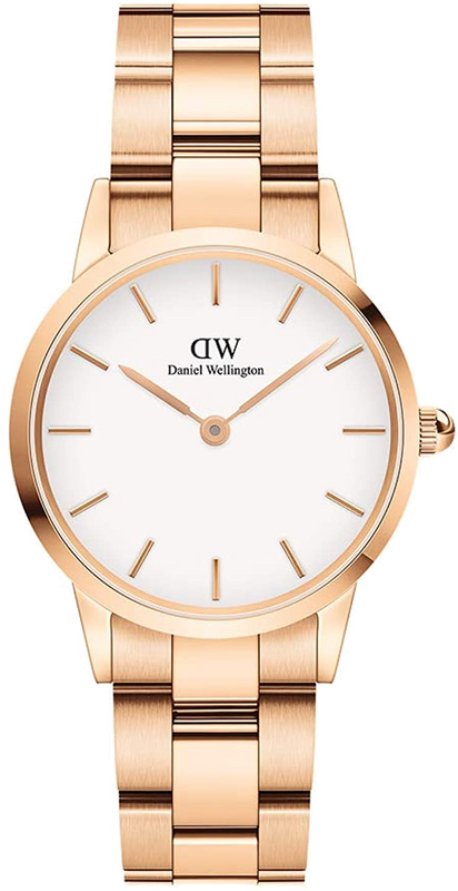 Daniel Wellington Iconic Link White Dial Rose Gold Steel Strap Watch for Women - DW00100213 Authentic Buy Shop Now