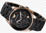 Emporio Armani Sportivo Black Dial Black Steel Strap Watch For Men - AR5905 Authentic Buy Shop Now