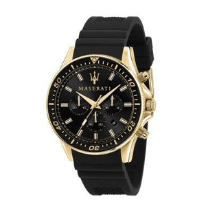 Maserati SFIDA Chronograph Black Dial Rubber Strap Watch For Men - R8871640001 Authentic Buy Shop Now