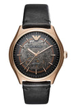 Emporio Armani Meccanico Black Dial Black Leather Watch For Men - AR60004 Authentic Buy Shop Now