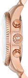 Michael Kors Lexington Chronograph Grey Dial Rose Gold Steel Strap Watch For Women - MK7217 Authentic Buy Shop Now