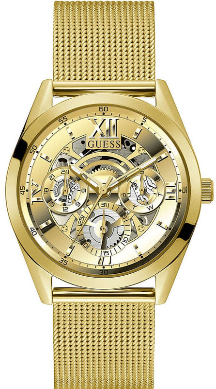 Guess Tailor Multifunction Gold Dial Gold Mesh Bracelet Watch for Men - GW0368G2 Authentic Buy Shop Now