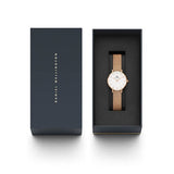 Daniel Wellington Classic Petite White Dial Rose Gold Mesh Bracelet Watch For Women - DW00100219 Authentic Buy Shop Now