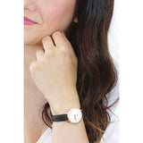 Daniel Wellington Classic Petite Sheffield White Dial Black Leather Strap Watch For Women - DW00100242 Authentic Buy Shop Now