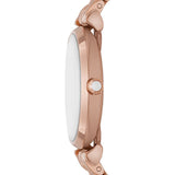 Emporio Armani Gianni T-Bar Crystals Silver Dial Rose Gold Steel Strap Watch For Women - AR11446 Authentic Buy Shop Now