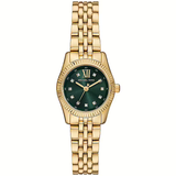 Michael Kors Lexington Pave Three-Hand Green Dial Gold Steel Strap Watch for Women - MK4842 Authentic Buy Shop Now