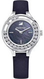 Swarovski Lovely Crystals Mother of Pearl Black Dial Black Leather Strap Watch for Women - 5242898 Authentic Buy Shop Now