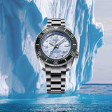 Seiko Prospex Limited Edition Automatic GMT Glacier Blue Dial Silver Steel Strap Watch For Men - SPB385J1 Authentic Buy Shop Now