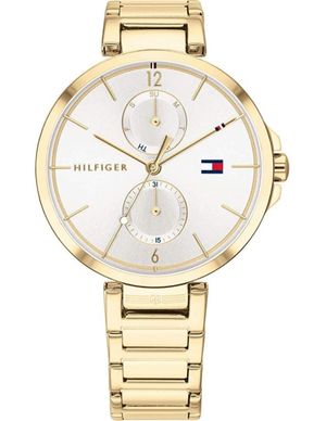 Tommy Hilfiger Angela White Dial Gold Steel Strap Watch for Women - 1782128 Authentic Buy Shop Now