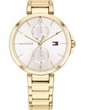 Tommy Hilfiger Angela White Dial Gold Steel Strap Watch for Women - 1782128 Authentic Buy Shop Now