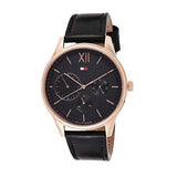 Tommy Hilfiger Damon Quartz Black Dial Black Leather Strap Watch for Men - 1791419 Authentic Buy Shop Now
