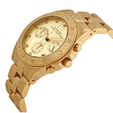 Marc Jacobs Blade Chronograph Gold Dial Gold Steel Strap Watch for Women - MBM3101 Authentic Buy Shop Now