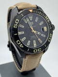 Tag Heuer Aquaracer 300 Calibre 5 Automatic Black Dial Brown Nylon Strap Watch for Men - WAY208C.FC6383 Authentic Buy Shop Now