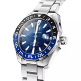 Tag Heuer Aquaracer GMT Calibre 6 Automatic Blue Dial Silver Steel Strap Watch for Men - WAY201T.BA0927 Authentic Buy Shop Now