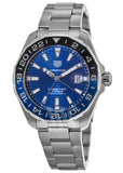 Tag Heuer Aquaracer GMT Calibre 6 Automatic Blue Dial Silver Steel Strap Watch for Men - WAY201T.BA0927 Authentic Buy Shop Now