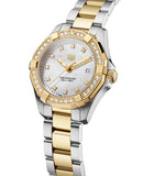 Tag Heuer Aquaracer Diamonds Mother of Pearl Dial Two Tone Steel Strap Watch for Women - WBD1421.BB0321 Authentic Buy Shop Now